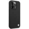 Custodia BMW BMHCP14LSILBK per Apple iPhone 14 Pro, Silicone Metal Logo, nera