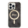 Set custodia + caricatore wireless Guess GUBPP13LH4EACSK per Apple iPhone 13 Pro, custodia rigida nera 4G Print MagSafe