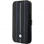 Custodia a libro BMW BMBKP14L22RVSK Leather Stamp Blue Lines per Apple iPhone 14 Pro 6.1", nera