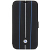 Custodia a libro BMW BMBKP14L22RVSK Leather Stamp Blue Lines per Apple iPhone 14 Pro 6.1", nera