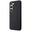 Mercedes-AMG AMHCS23SBLSCA Custodia rigida Carbon Stripe & Embossed per Samsung Galaxy S23 (S911), nera