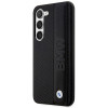 Custodia rigida BMW BMHCS23M22RDPK Leather Textured & Stripe per Samsung Galaxy S23+ (S916), nera