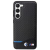 Custodia rigida BMW BMHCS23M22NBCK Leather Carbon per Samsung Galaxy S23+ (S916), nera