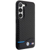 Custodia rigida BMW BMHCS23M22NBCK Leather Carbon per Samsung Galaxy S23+ (S916), nera