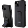 Custodia BMW Grip Stand Hot Stamp per Apple iPhone 14 / 15 / 13, nera