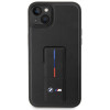 Custodia BMW Grip Stand Hot Stamp per Apple iPhone 14 / 15 / 13, nera