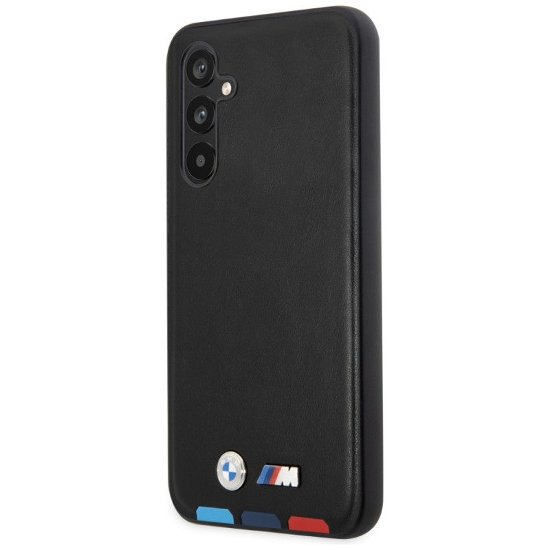 Custodia rigida BMW BMHCSA5422PTDK Leather Stamp Tricolor per Samsung Galaxy A54 (A546), nera
