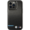 Custodia rigida Leather Carbon BMW BMHCP13X22NBCK per Apple iPhone 13 Pro Max, nera