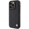 Custodia in pelle trapuntata BMW BMHCP15X22RQDK per Apple iPhone 15 Pro Max, nera