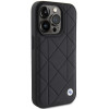Custodia in pelle trapuntata BMW BMHCP15X22RQDK per Apple iPhone 15 Pro Max, nera