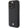 Custodia in pelle con motivo a diamante BMW BMHCP15L22RFGK per Apple iPhone 15 Pro, nera