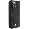 Custodia in pelle con motivo a diamante BMW BMHCP15L22RFGK per Apple iPhone 15 Pro, nera