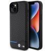 BMW BMHCP15M22NBCK Custodia rigida Leather Carbon per Apple iPhone 15 Plus / 14 Plus, nera