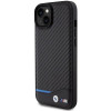 BMW BMHCP15M22NBCK Custodia rigida Leather Carbon per Apple iPhone 15 Plus / 14 Plus, nera