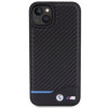BMW BMHCP15M22NBCK Custodia rigida Leather Carbon per Apple iPhone 15 Plus / 14 Plus, nera