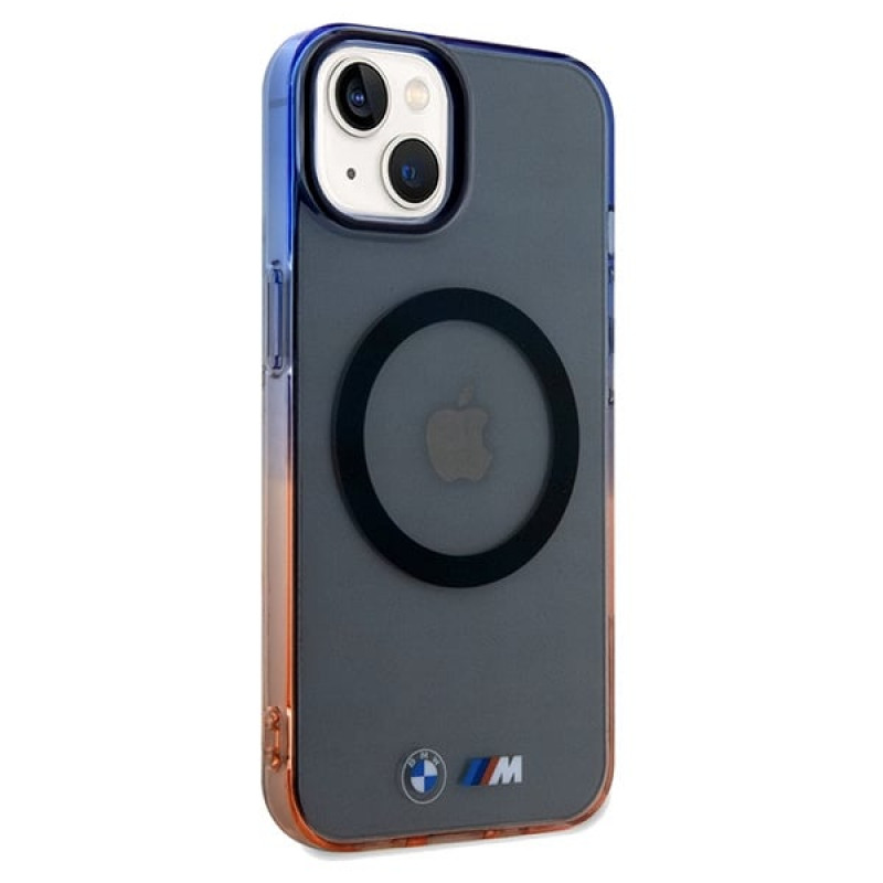 Custodia rigida BMW BMHMP15MHTGE Gradient Bumper MagSafe per Apple iPhone 15 Plus / 14 Plus, grigia