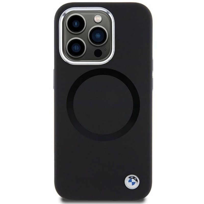 Custodia BMW BMHMP15XSILBK2 Signature Liquid Silicone MagSafe per Apple iPhone 15 Pro Max, nera