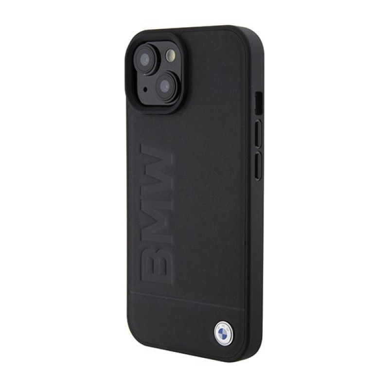BMW BMHMP15SSLLBK Signature Logo Imprint MagSafe custodia rigida per Apple iPhone 15, nera