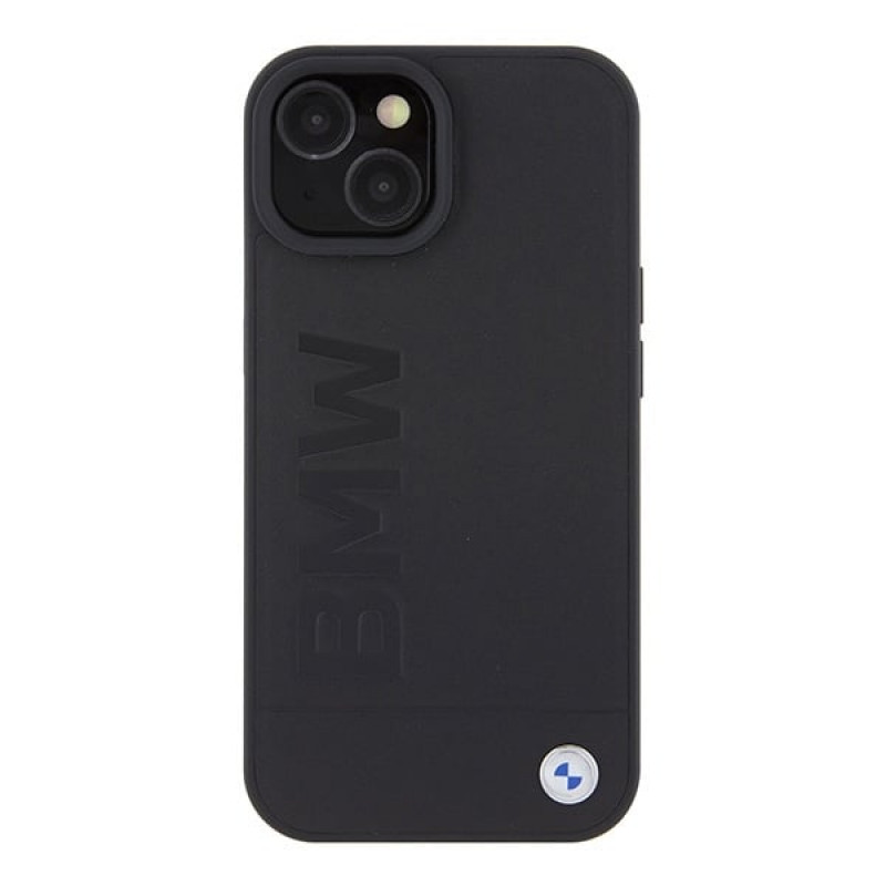 BMW BMHMP15SSLLBK Signature Logo Imprint MagSafe custodia rigida per Apple iPhone 15, nera