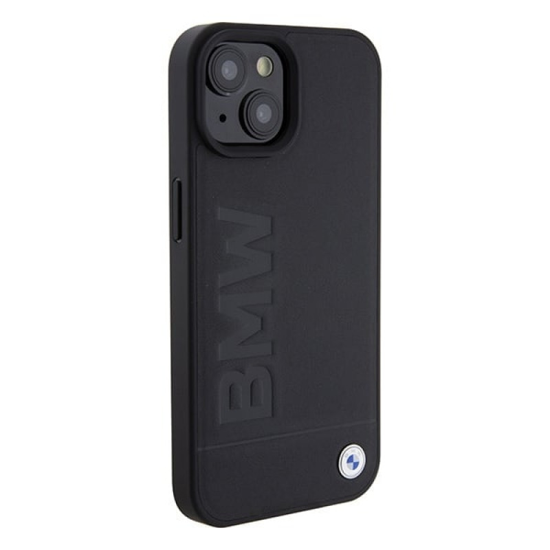 BMW BMHMP15SSLLBK Signature Logo Imprint MagSafe custodia rigida per Apple iPhone 15, nera
