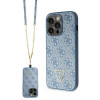 Custodia rigida Crossbody 4G Metal Logo Guess GUHCP15LP4TDSCPB per Apple iPhone 15 Pro, blu
