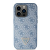 Custodia rigida Crossbody 4G Metal Logo Guess GUHCP15LP4TDSCPB per Apple iPhone 15 Pro, blu