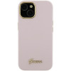 Custodia rigida Guess GUHCP15XSMBSLP Silicone Script Metal Logo & Frame per Apple iPhone 15 Pro Max, rosa