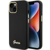 Custodia rigida Guess GUHCP15SSMBSLK Silicone Script Metal Logo & Frame per Apple iPhone 15 / 14 / 13, nera
