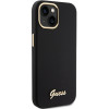 Custodia rigida Guess GUHCP15SSMBSLK Silicone Script Metal Logo & Frame per Apple iPhone 15 / 14 / 13, nera