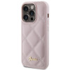 Custodia rigida Guess GUHCP15LPSQSQSP Quilted Metal Logo per Apple iPhone 15 Pro, rosa