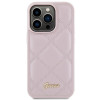 Custodia rigida Guess GUHCP15LPSQSQSP Quilted Metal Logo per Apple iPhone 15 Pro, rosa