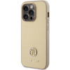 Custodia Guess GUHCP15LPS4DGPD PU 4G Strass Metal Logo per Apple iPhone 15 Pro, oro