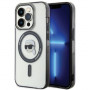 Karl Lagerfeld KLHMP15LHKHNOTK IML Karl's Head MagSafe custodia rigida per Apple iPhone 15 Pro, trasparente