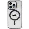 Karl Lagerfeld KLHMP15LHKHNOTK IML Karl's Head MagSafe custodia rigida per Apple iPhone 15 Pro, trasparente