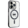 Karl Lagerfeld KLHMP15LHKHNOTK IML Karl's Head MagSafe custodia rigida per Apple iPhone 15 Pro, trasparente