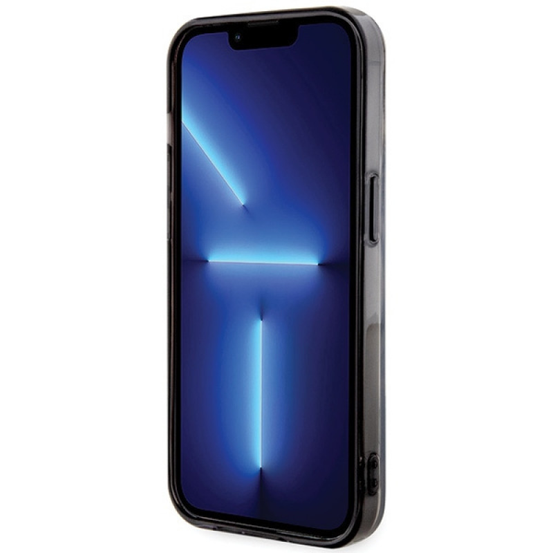 Karl Lagerfeld KLHMP15LHKHNOTK IML Karl's Head MagSafe custodia rigida per Apple iPhone 15 Pro, trasparente