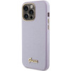 Guess GUHCP15XPGMCSL Custodia rigida Glitter Glossy Script per Apple iPhone 15 Pro Max, lilla