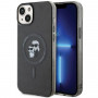 Custodia rigida MagSafe Glitter Karl&Choupette Karl&Choupette per Apple iPhone 15, nera Karl Lagerfeld KLHMP15SHGKCNOK