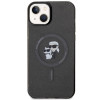Custodia rigida MagSafe Glitter Karl&Choupette Karl&Choupette per Apple iPhone 15, nera Karl Lagerfeld KLHMP15SHGKCNOK