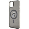 Custodia rigida MagSafe Glitter Karl&Choupette Karl&Choupette per Apple iPhone 15, nera Karl Lagerfeld KLHMP15SHGKCNOK