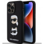 Custodia in silicone liquido Karl Lagerfeld KLHCP15XSDHKCNK Karl and Choupette Heads per Apple iPhone 15 Pro Max, nera