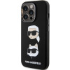 Custodia in silicone liquido Karl Lagerfeld KLHCP15XSDHKCNK Karl and Choupette Heads per Apple iPhone 15 Pro Max, nera