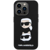 Custodia in silicone liquido Karl Lagerfeld KLHCP15XSDHKCNK Karl and Choupette Heads per Apple iPhone 15 Pro Max, nera