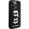 Custodia in silicone liquido Karl Lagerfeld KLHCP15XSDHKCNK Karl and Choupette Heads per Apple iPhone 15 Pro Max, nera
