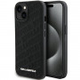 Custodia rigida Quilted K Pattern per Apple iPhone 15, nera, Karl Lagerfeld KLHCP15SPQKPMK