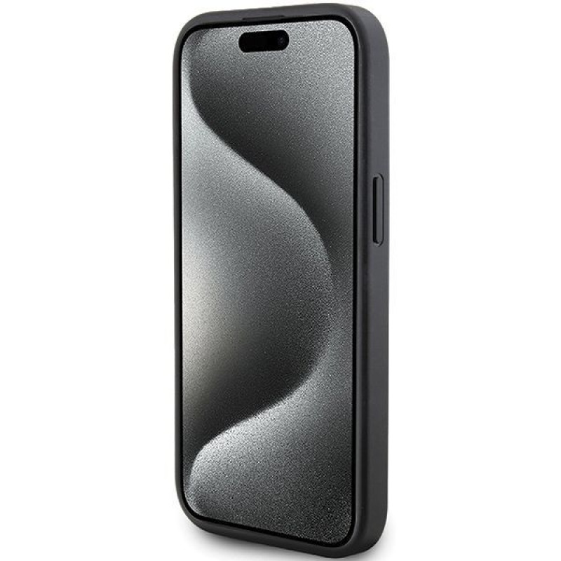 Custodia rigida Quilted K Pattern per Apple iPhone 15, nera, Karl Lagerfeld KLHCP15SPQKPMK
