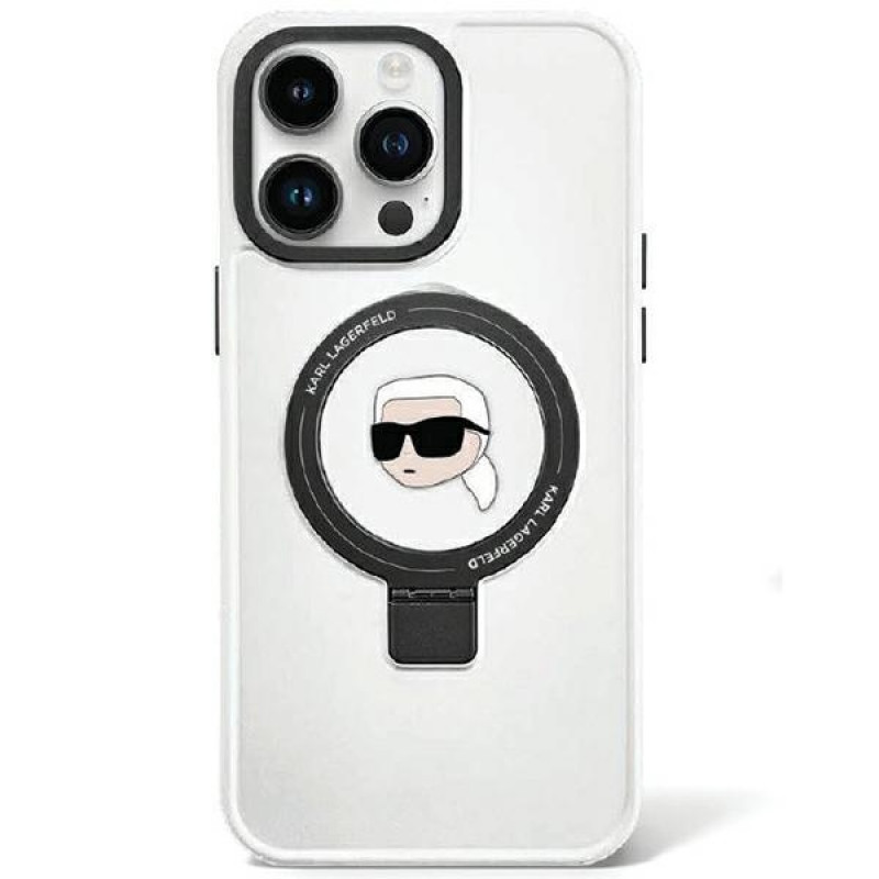 Custodia rigida Karl Lagerfeld KLHMP15LHMRSKHH Ring Stand Karl Head MagSafe per Apple iPhone 15 Pro