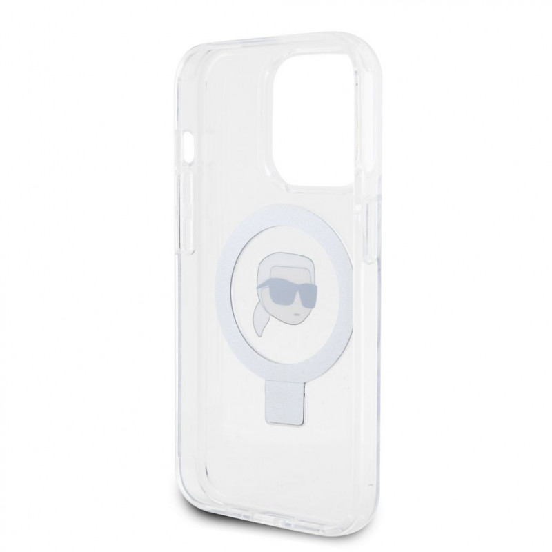 Custodia rigida Karl Lagerfeld KLHMP15LHMRSKHH Ring Stand Karl Head MagSafe per Apple iPhone 15 Pro