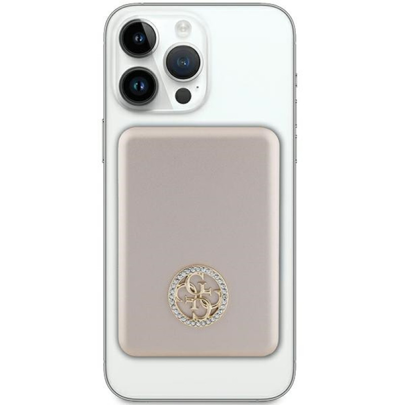 Powerbank Guess GUPBM3AL4DMD 3000 mAh, 5 W, MagSafe 4G Strassed Metal Logo, oro