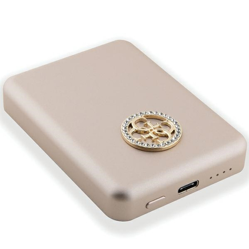 Powerbank Guess GUPBM3AL4DMD 3000 mAh, 5 W, MagSafe 4G Strassed Metal Logo, oro